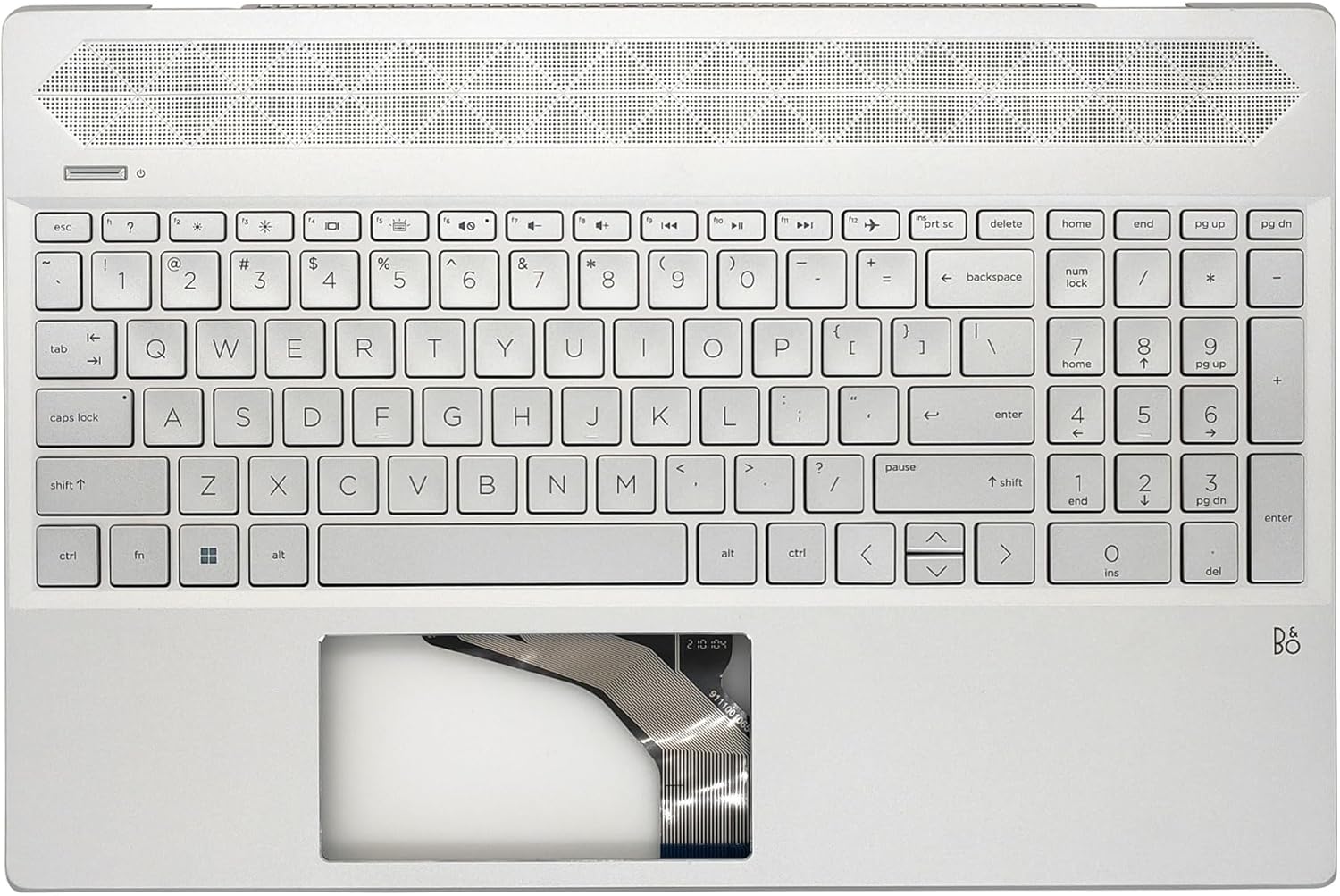 Replacement for HP Pavilion 15-CS 15T-CS 15-CW 15-CU Upper Case Palmrest Top Cover with Backlit Keyboard Assembly L24752-001 Silver