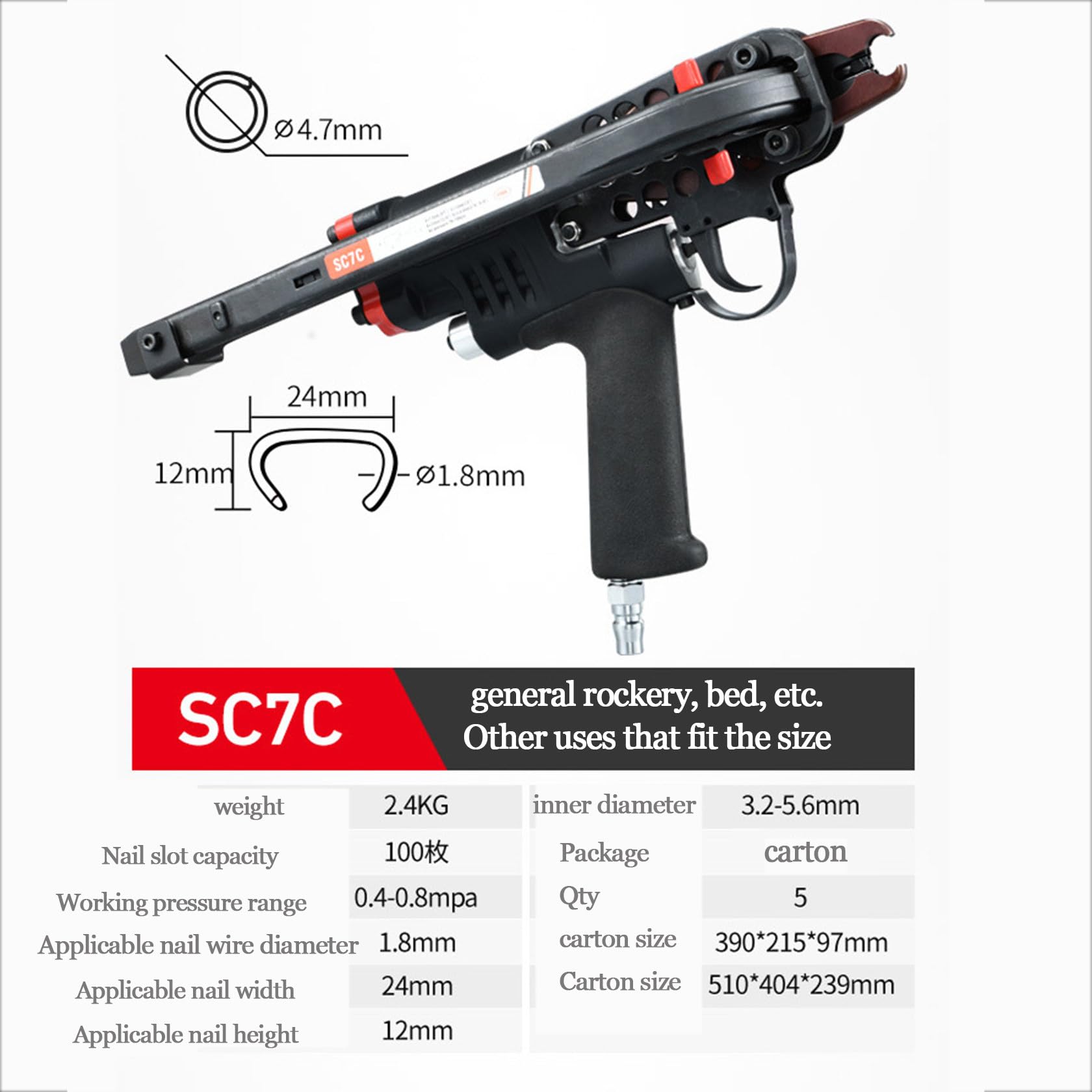 NarzęDzie Do PierśCieni Hog, Pistolet Pneumatyczny Do PierśCieni Hog Z WyjąTkowo DłUgą, WydłUżOną KońCóWką, śRednica ZamknięCia 3,2–10 Mm, Pneumatyczne Szczypce Do PierśCieni Hog,Sc7C