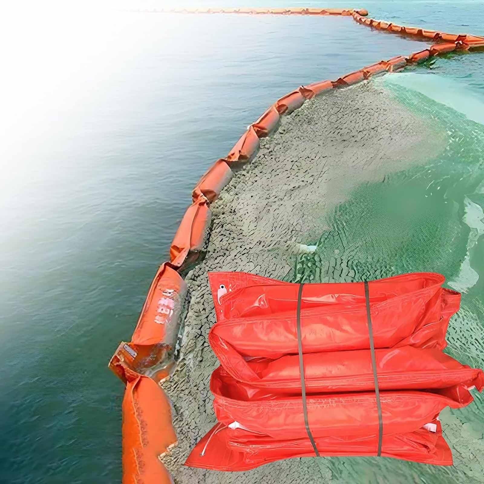 DUANHOZ PVC Oil Boom,Heavy-Duty PVC Floating Oil Boom for Spills & Debris, Customizable 32.8ft x 13.8in Oil Containment Solution for Ports, Rivers, & Marine - Easy Installation