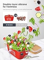 Vista 5 de AISBUGUR Mantequillera grande con tapa, recipiente de cerámica con cuchillo y sellador de silicona de alta calidad con tapas, buen regalo de cocina