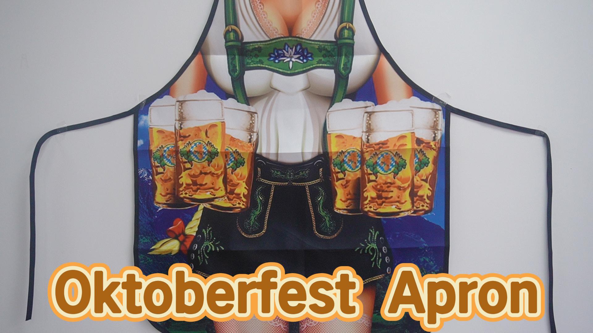 Tablier Oktoberfest Bavarois - Lot De 2 Tabliers Réglables Drôles - Pour Cuisine, BBQ, Fêtes, Style Bavarois - 80x60 Cm