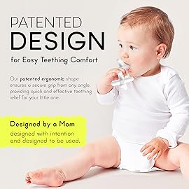 Moonlight Silicone Teethers for Babies, Baby Teether for Infants, Toddlers, Newborns, Dishwasher and Freezer-Safe Teething Toy, White - Moonjax