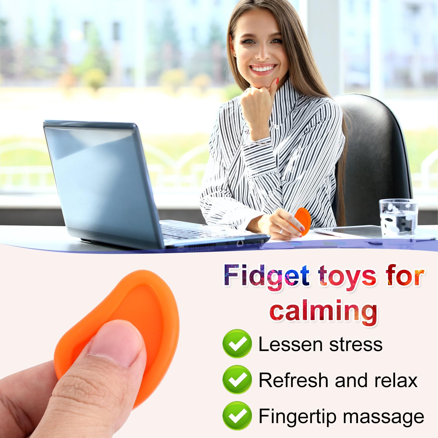 6 Pierres Anti-Stress En Silicone - Texturées Pour Apaisement Adultes/Enfants - Couleurs Aléatoires
