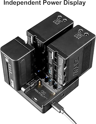 Miniatura 6 de ZITAY Estación de carga rápida USB C de 4 canales para baterías Sony NP-F550, NP-F750, NP-F770, NP-F970