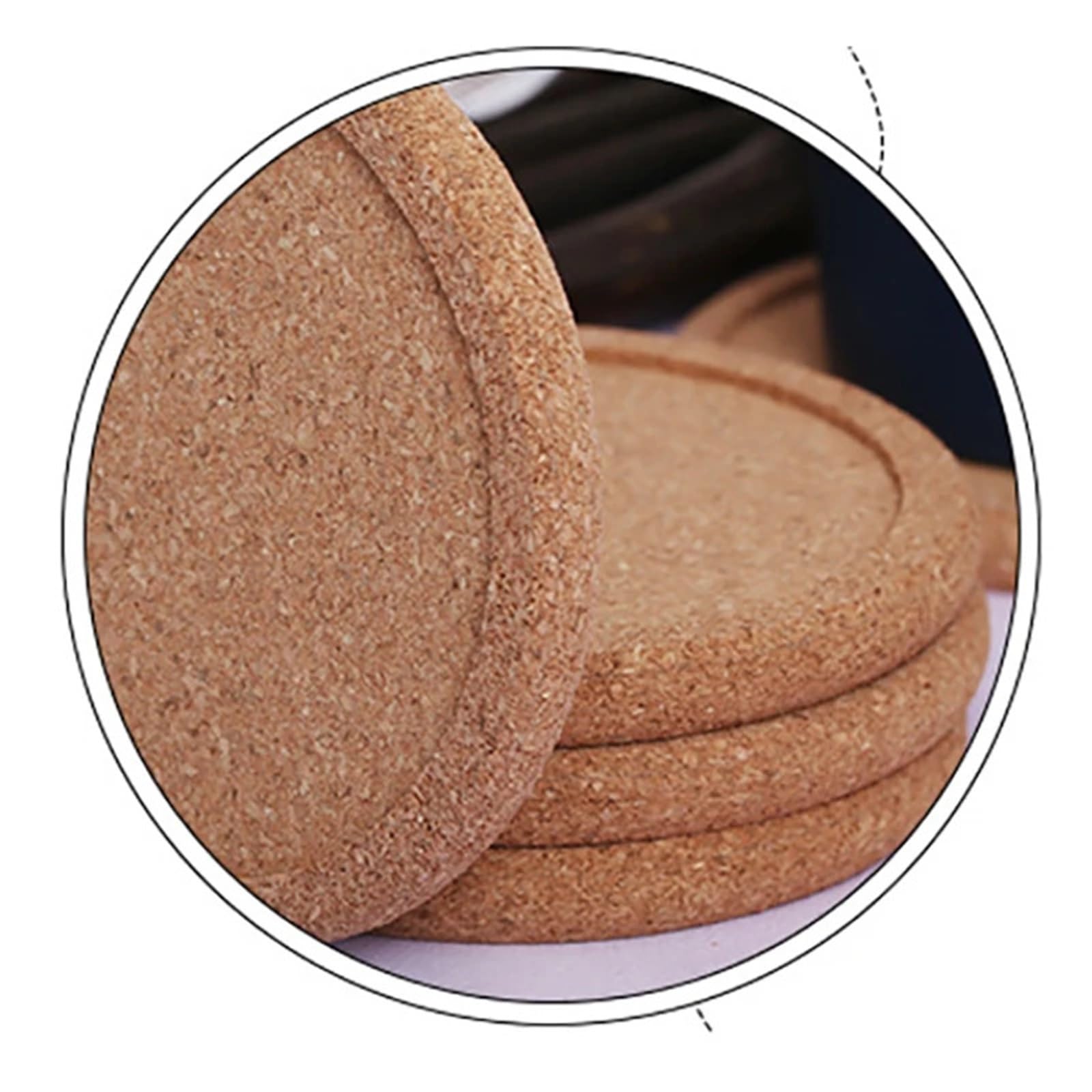 sous-Verres Dessous de Verre Ronds en liège for Tasse à thé, 10 pièces, Tapis for Tasse à café, napperons for Boisson, Tapis de Table à vin, décor pour La Maison, Le Bureau