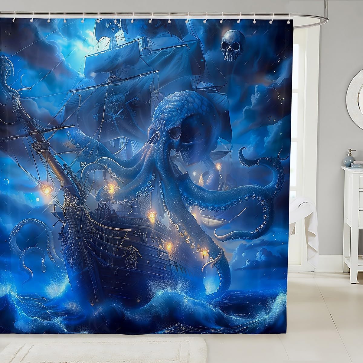 Manfei Cowboy Shower Curtains Cowboy Boots Bathroom Curtains for Kids Girls Room Decor, Wild West Cactus Flower Cowgirl Waterproof Bath Curtains with 12 Hooks Suits for Bathtub, 72" W x 84" L