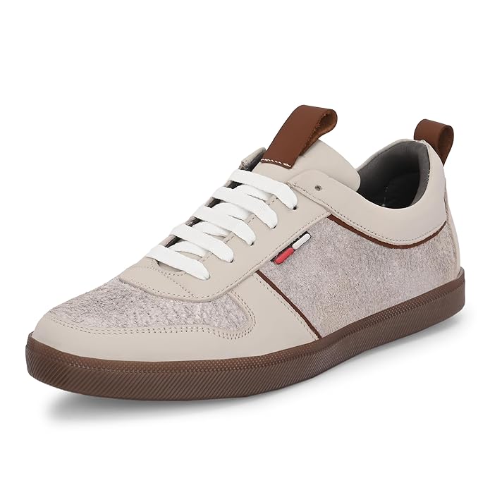 XPLAIN genuine leather casual sneakers for men in white and grey suitable for business casual outfits