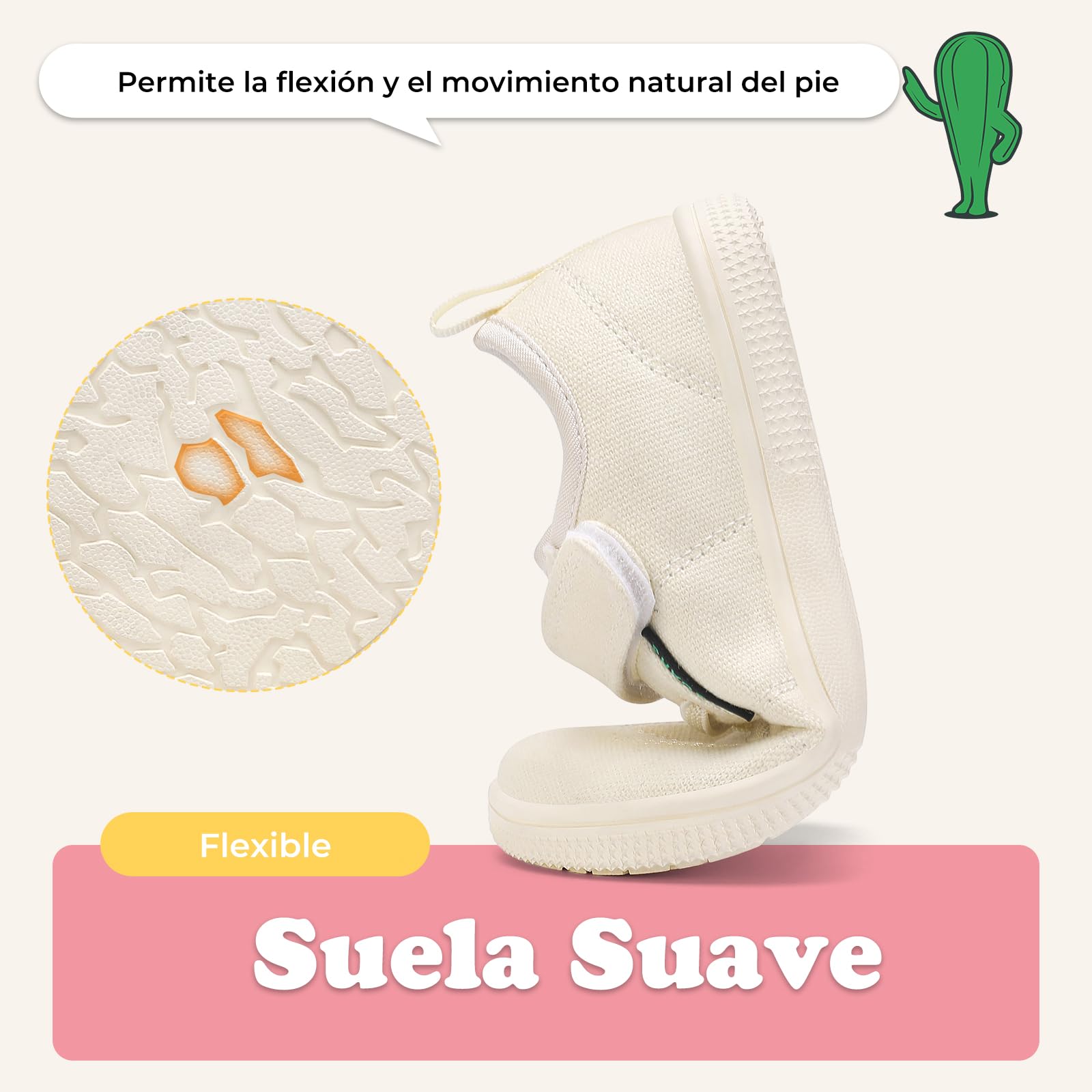 SAGUARO Zapatillas Barefoot Niña Deportivas Respetuosas con Puntera Ancha y Suela Zero Drop,Gr.25-35