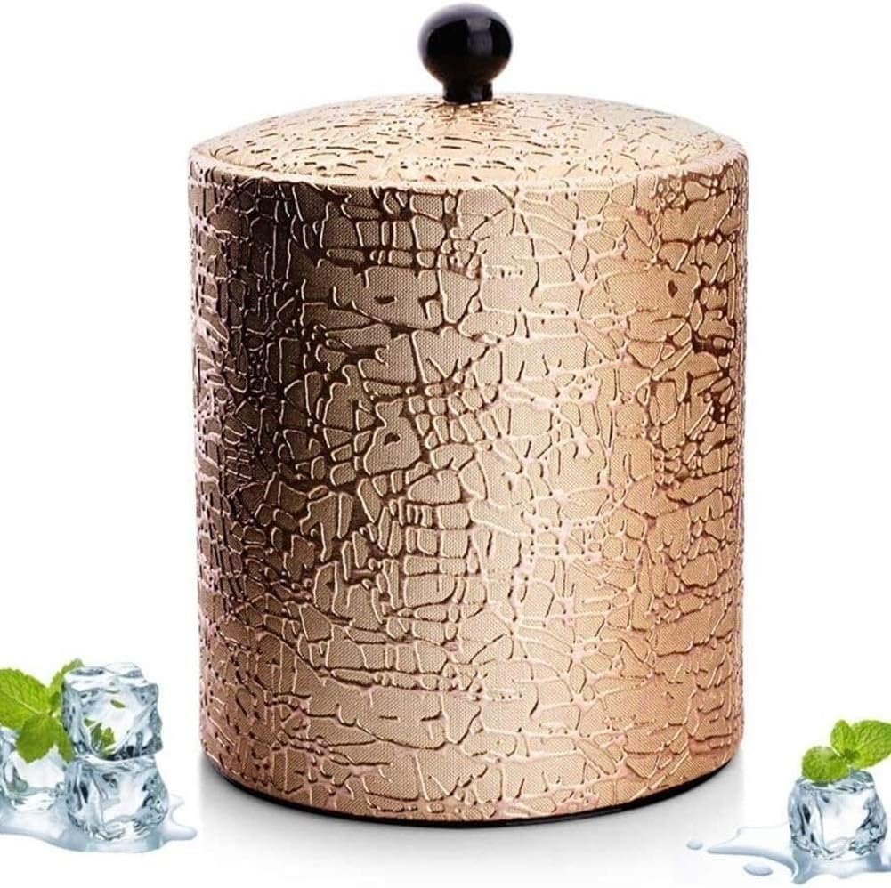 THE WHITE SHOP Ice Buckets for Parties Champagne Bucket Wine Cooler, European Stainless Steel Ice Bucket Chiller Beverage Bucket Ice Wine Container with Lid Tongs Filter 1.3L