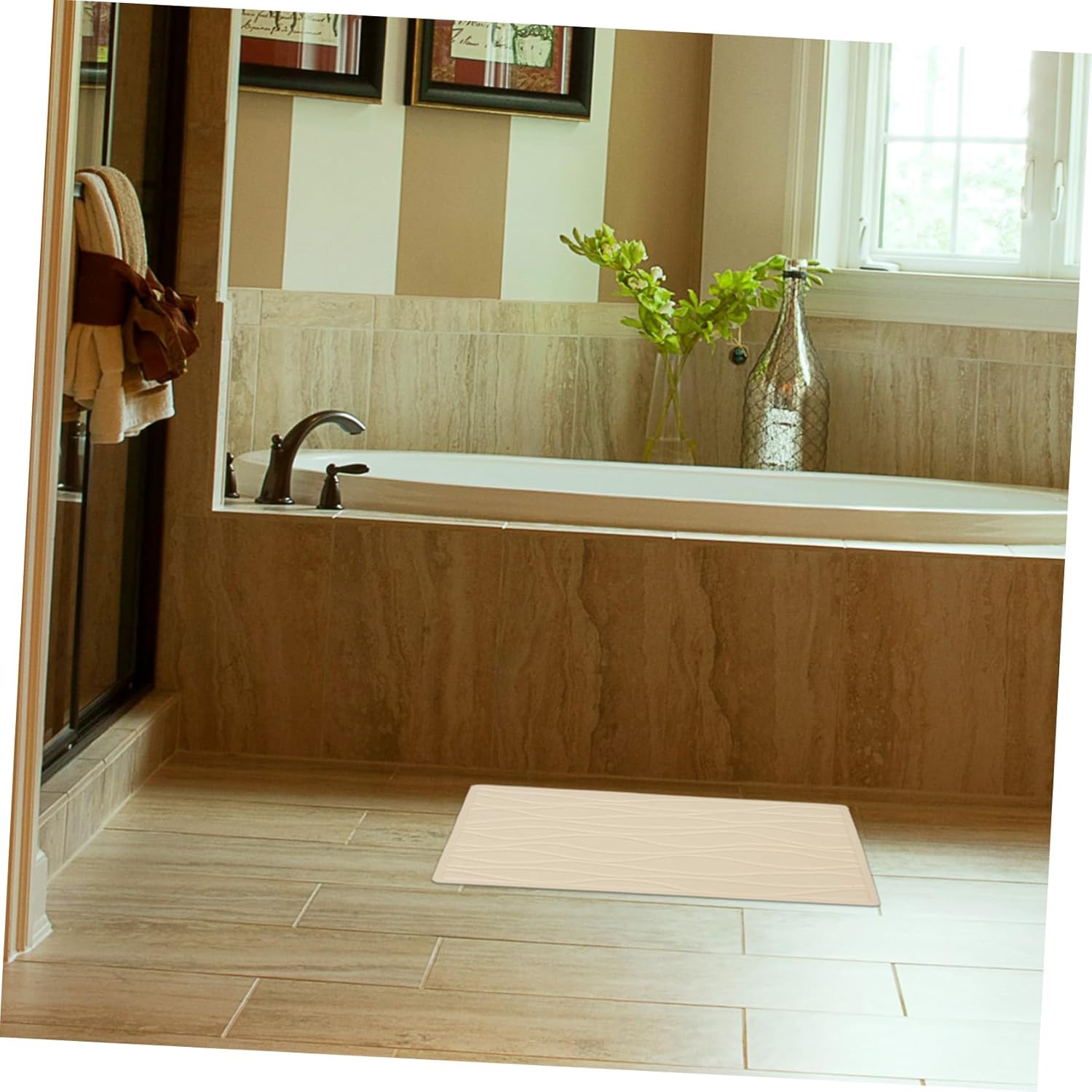 BESTYASH Commercial Non- Rubber Bath Mat with Cups for Shower and Bathtub Use Soft Comfortable Texture and Enhanced Safety for Wet Areas