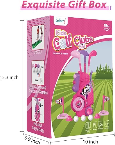 Miniatura 7 de Liberry Juego de golf para niños y niñas de 2, 3, 4, 5 años, carrito de golf mejorado para niños con diseño único de correa para el hombro, juguetes