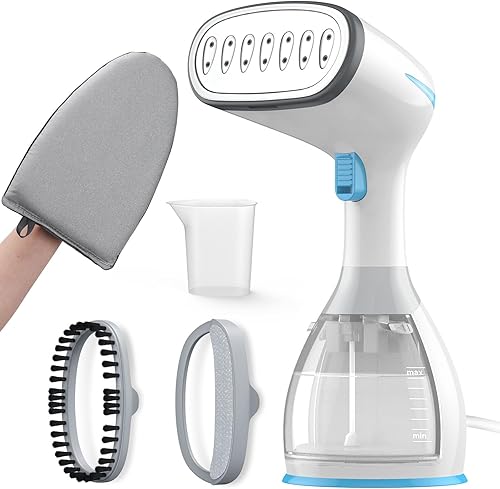 Vaporizador para ropa de mano Vaporizador portátil de calentamiento rápido de 15 segundos con tanque de agua grande de 9.5 onzas, vaporizador de