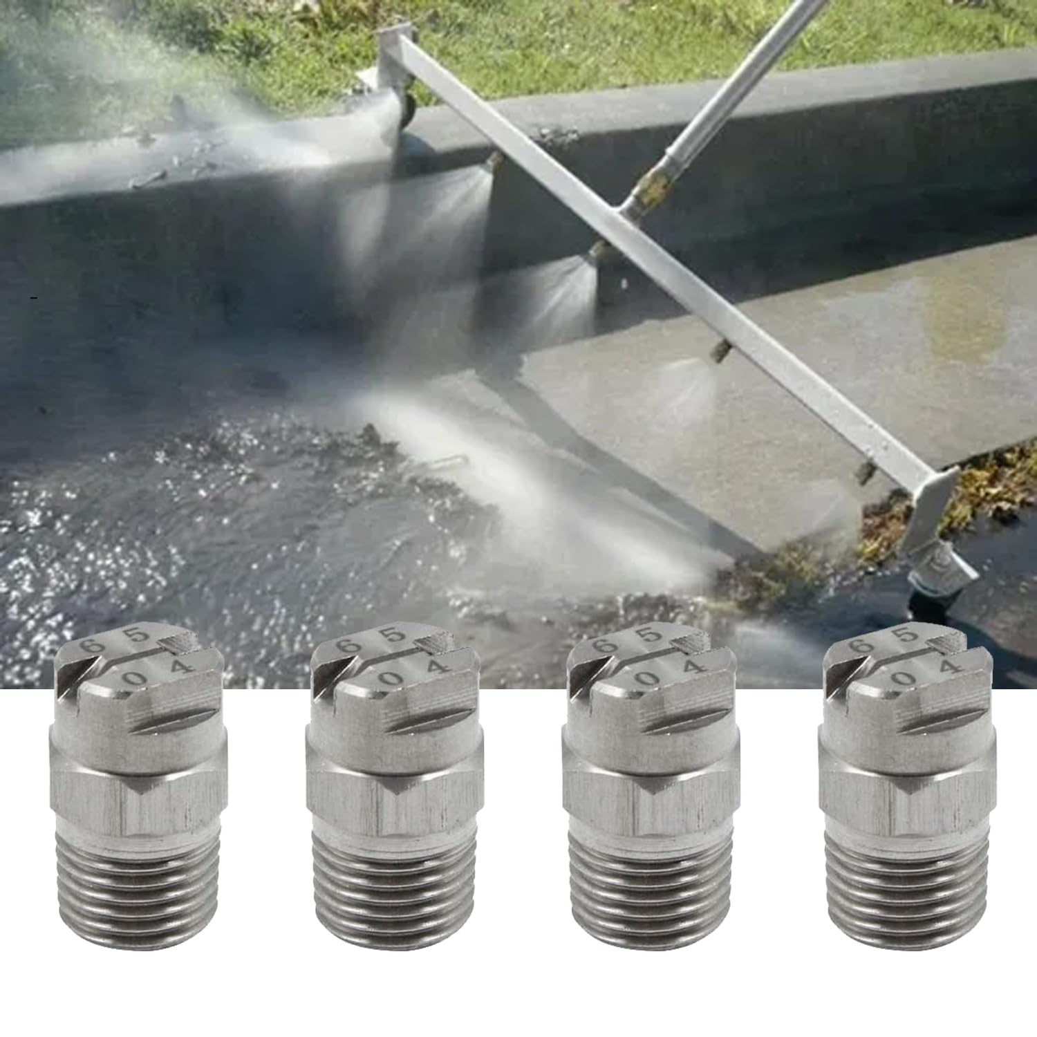 4pcs Ugelli Nebulizzatori, Ugello per Pulitore ad Alta Ugello Idropulitrice Accessorio Pressione da 65 Gradi, Apertura 1,3 mm, 1/4" Attacco Rapido Ugelli Idropulitrice