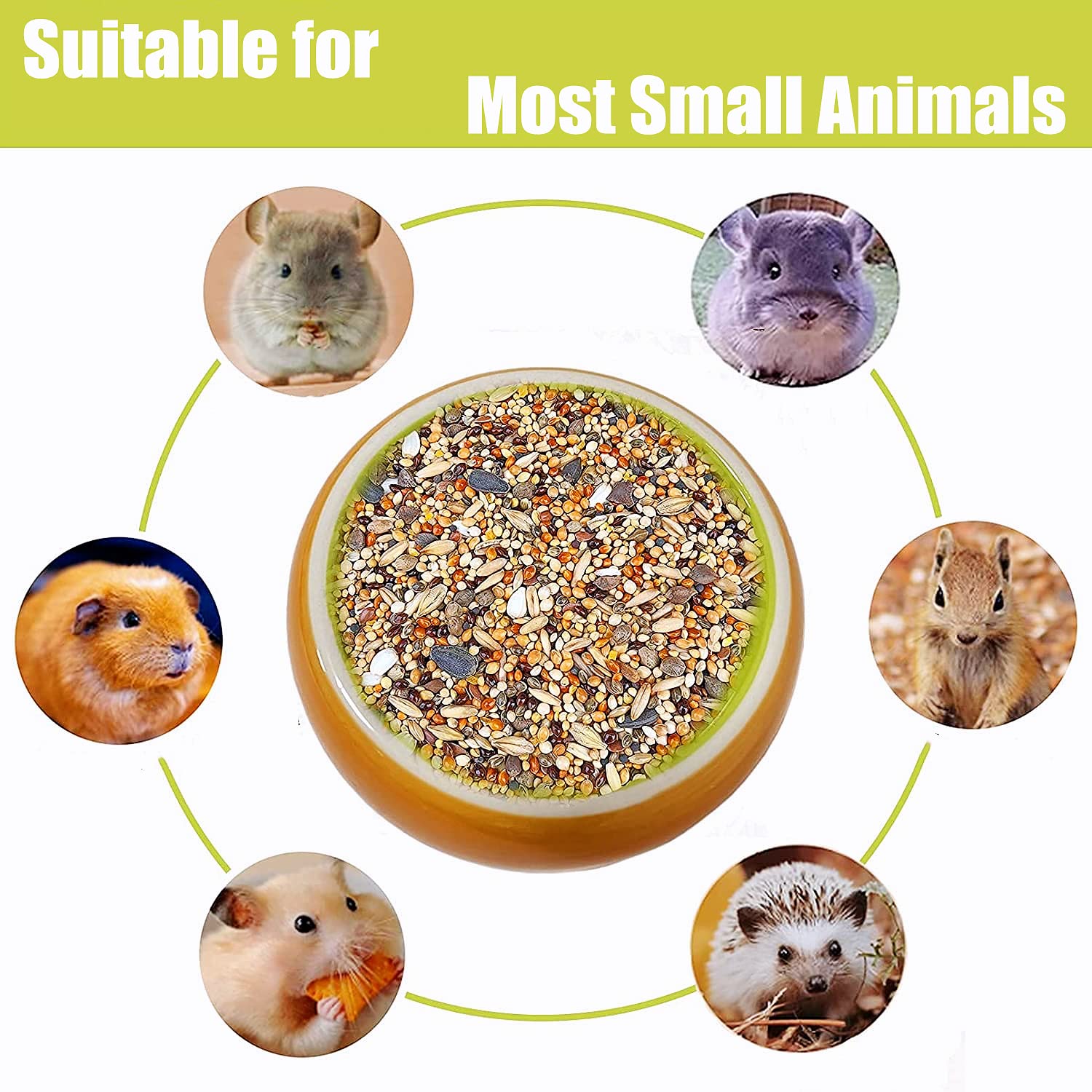 Lot de 3 Mangeoire en Céramique pour Rongeur Gamelle pour Petits Animaux Gamelles en Céramique pour Hamster Cochon d'Inde Gerbilles Bac à Manger Gamelle pour Eau Anti-Morsure