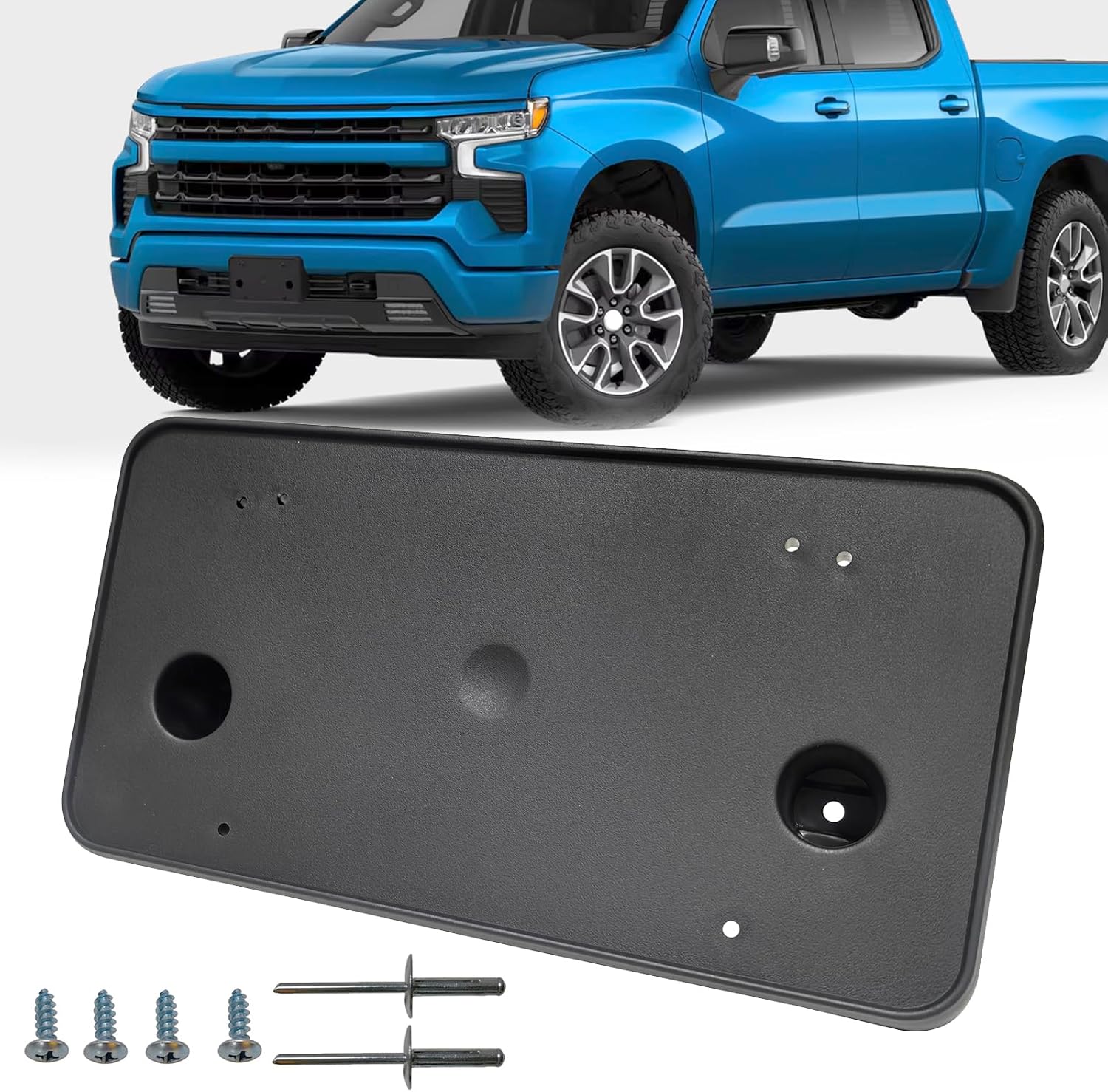 Front Bumper License Plate Frame Bracket Holder Fits for Chevrolet Silverado 1500 2023 2024 2025 Replacement 86772168 GM1068250