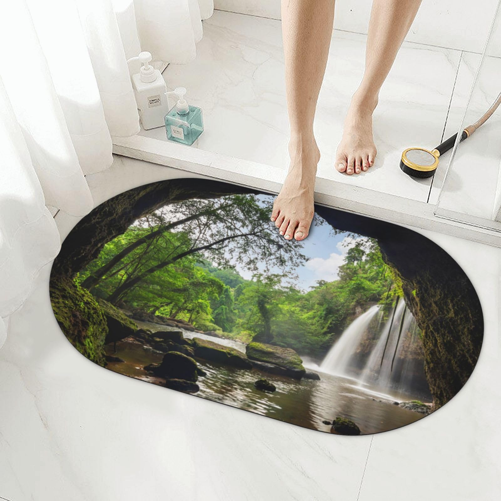 Tapis de bain antidérapant en diatomée contre les sols mouillés