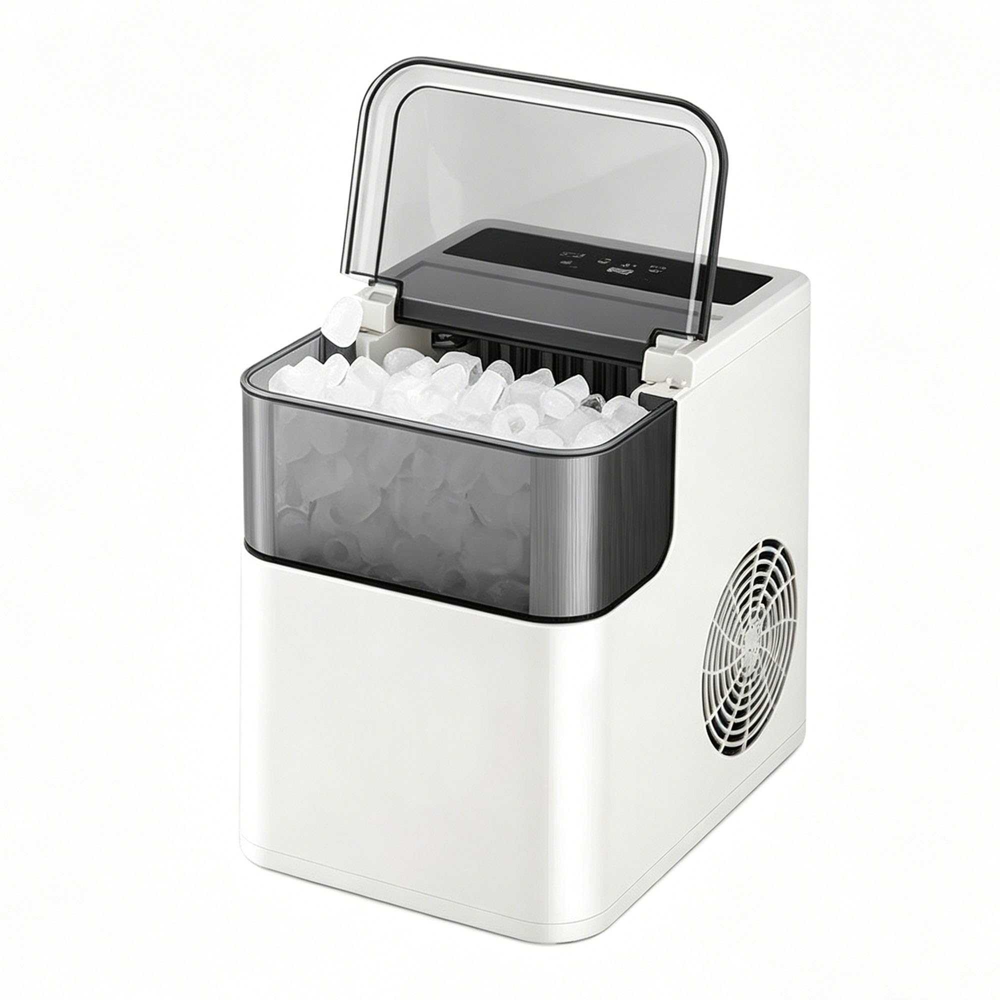 Máquina de Hielo Doméstica, Máquina de Hielo Portátil, Hielo Rápido de 6 A 8 Minutos, Monitoreo Inteligente, Ideal para Oficinas Y Dormitorios(A)