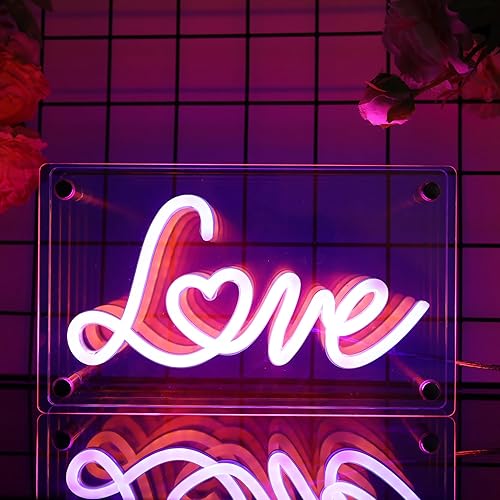 Attivolife Love Neon Sign, Light up Infinity Mirror Acrylic Color