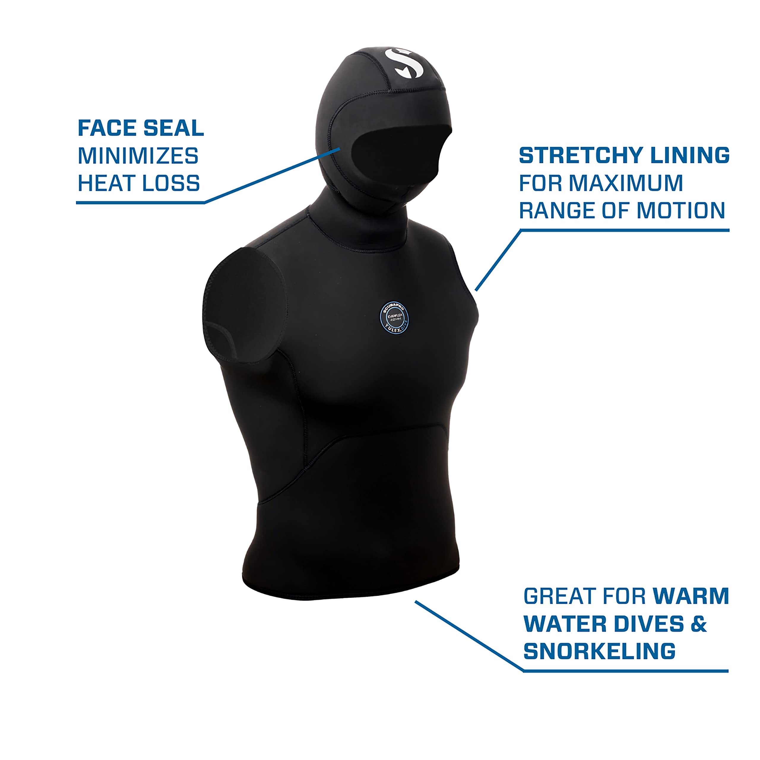 SCUBAPRO Everflex Yulex - Gilet con cappuccio, 2 mm