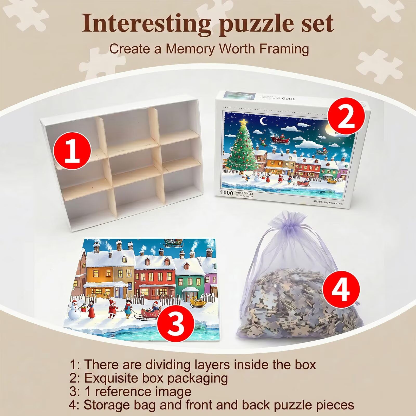 Puzzle 6000 Pezzi Classici, Puzzle Cartone animato Natale 179 x 105 cm, Gioco Educativo e Antistress in Legno con Poster Incluso,Ttività DIY per Famiglia, Regalo per Appassionati, Decor Parete, f0-542