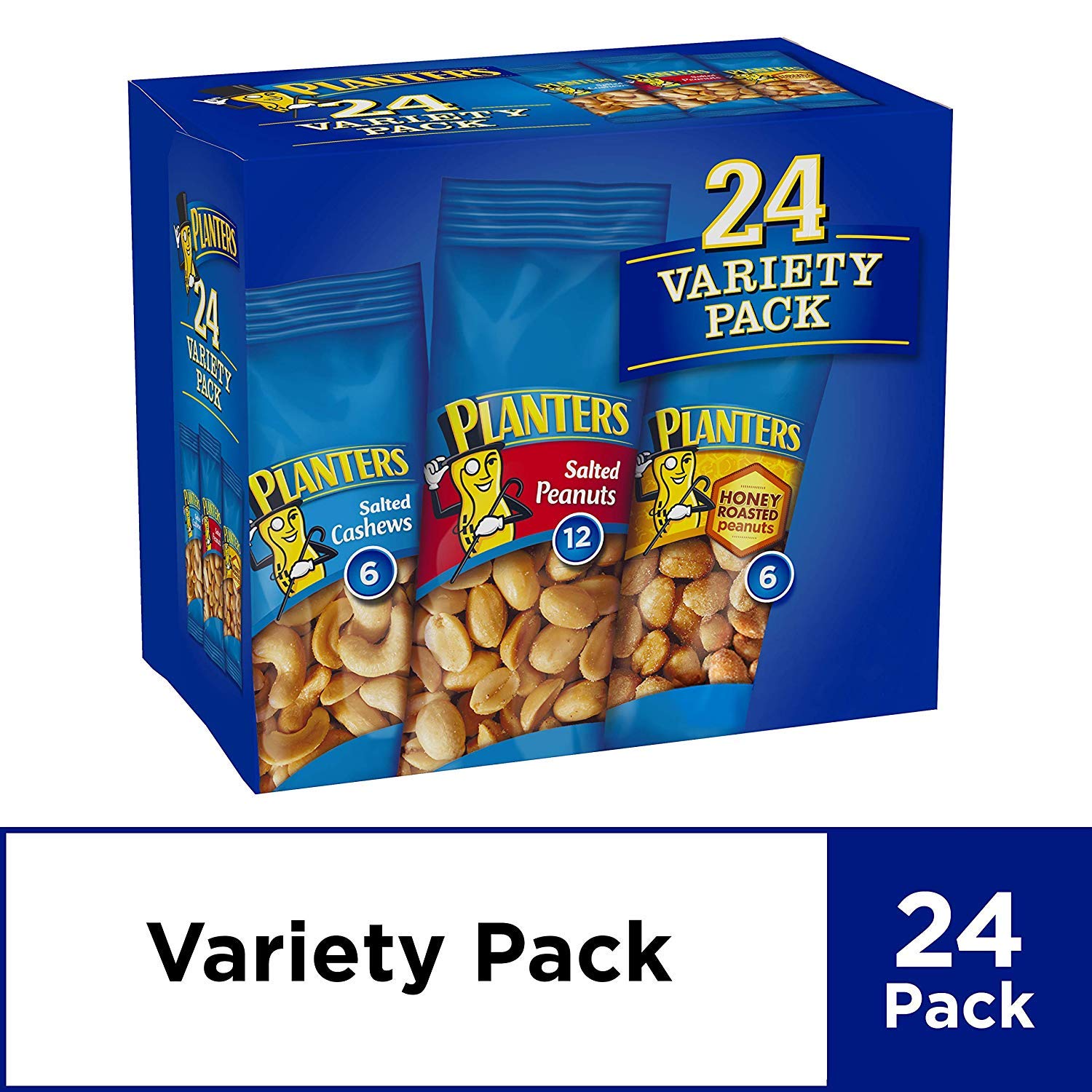 Buy Planters Variety Pack 24 ct, Salted Peanuts, Honey Roasted Peanuts