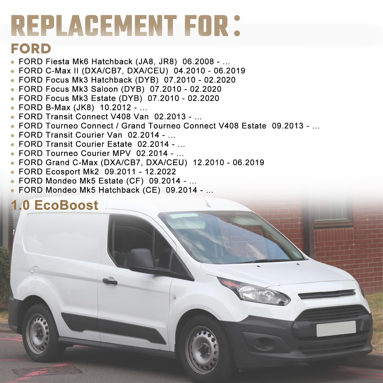 1761178 - Cartucho turbocompresor de repuesto para Ford Fie-sta Focus B-Max C-Max Mondeo 1.0 L M1CB 125 HP 2015-1761181 1799836 RMCM5G6K682GD