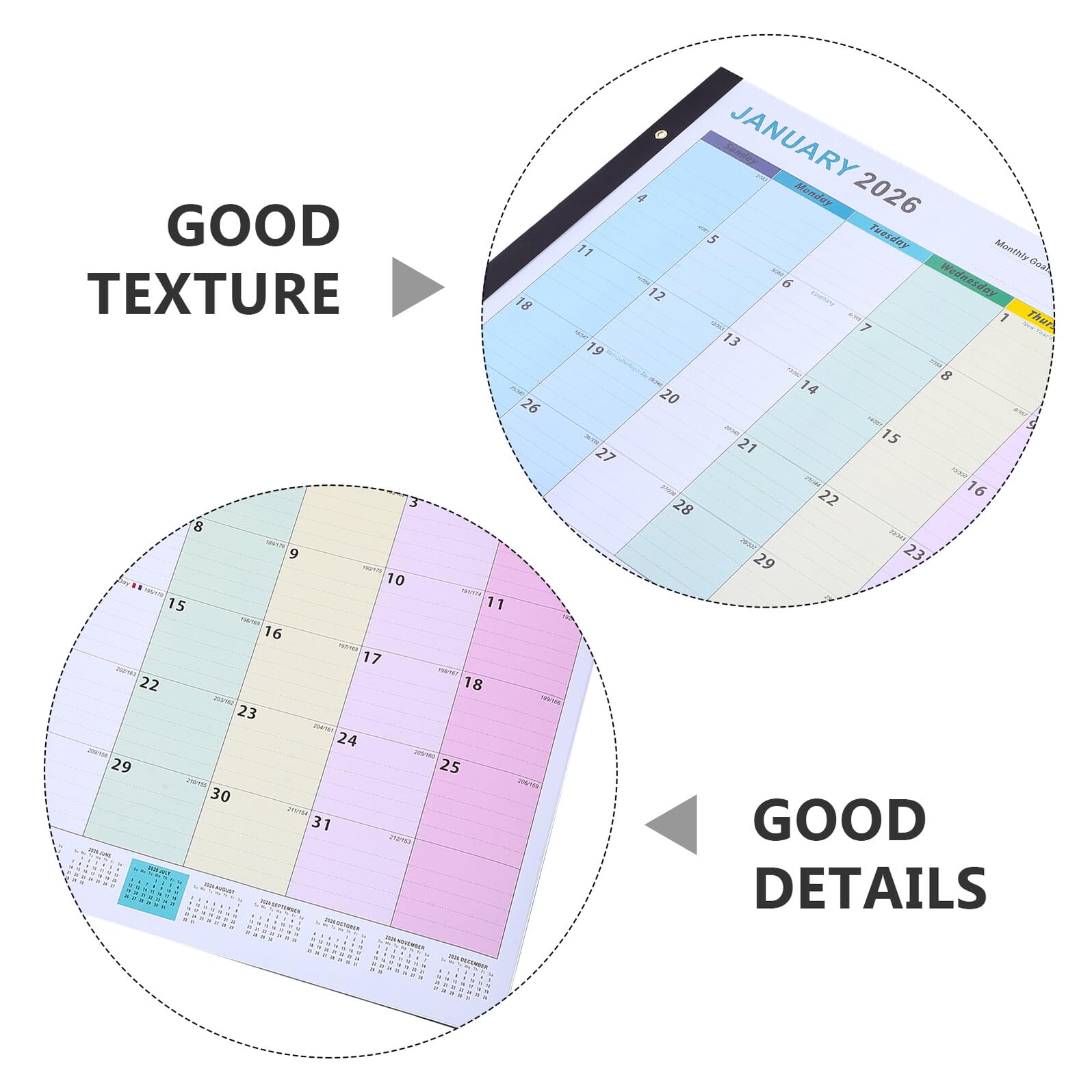 Calendario da Parete Oversize Verticale Inglese Planner Mensile per Appendere Grande Formato per Casa e Ufficio Organizzatore Annuale Visibile e Moderno