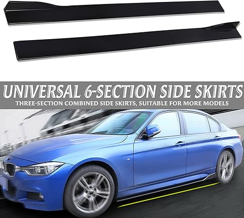 Miniatura 7 de JMTBNO Divisor de extensión de falda lateral universal de 7.2 ft86.6 pulgadas, difusor de labios con panel basculante, negro brillante