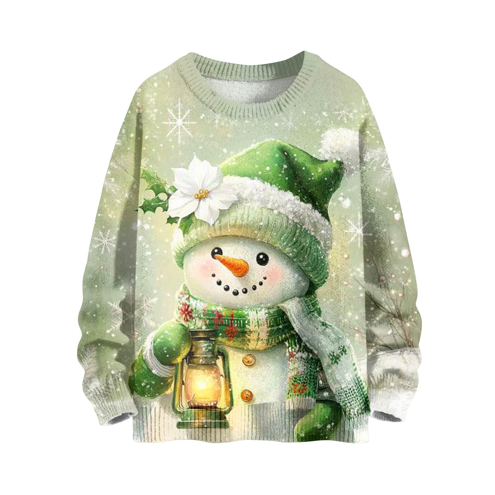 XIAXOGOOL Ugly Christmas Sweaters for Women 2025 Plus Size Funny Cute Holiday Shirts Long Sleeve Crewneck Knit Sweatshirt