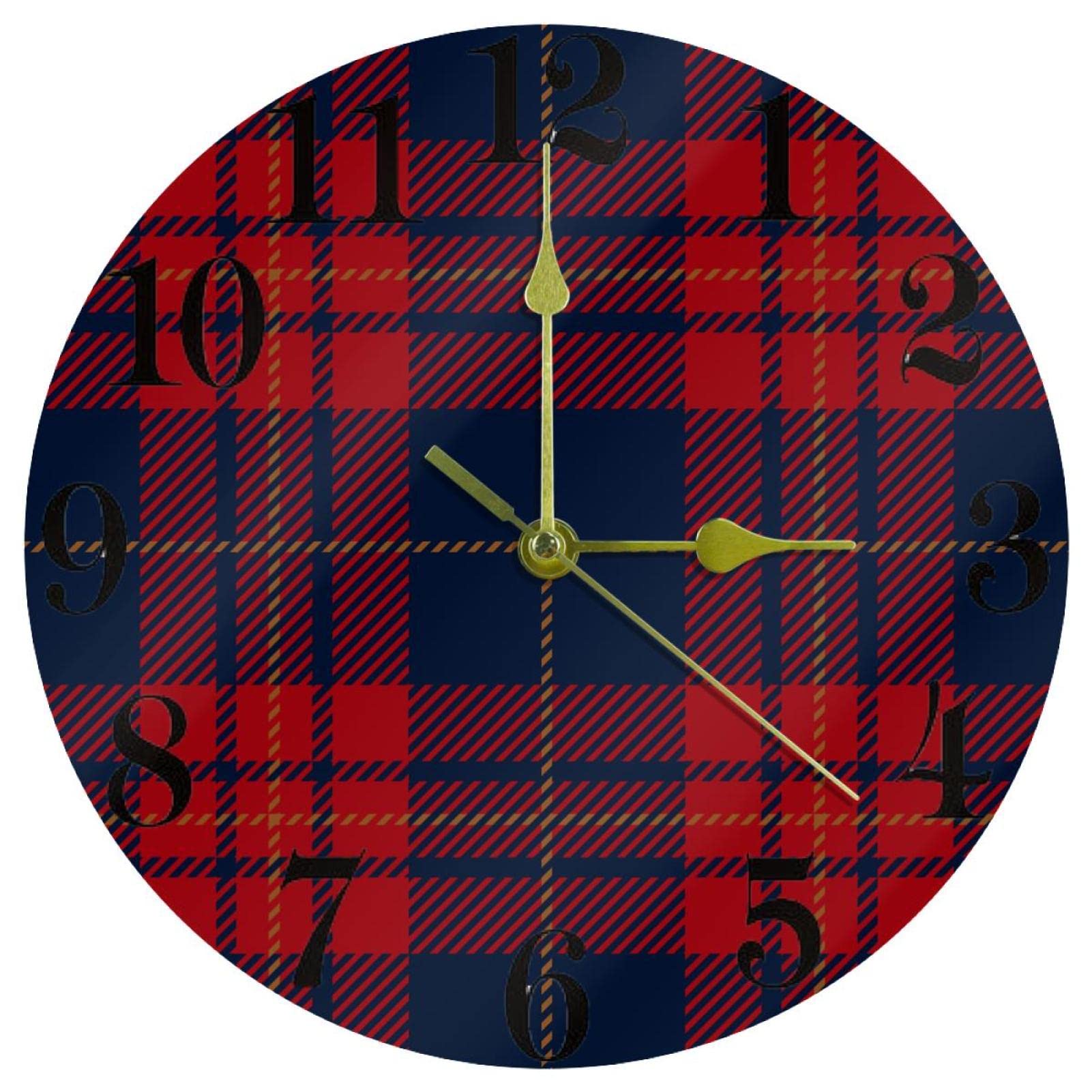 Horloge murale ronde écossaise fonctionne à piles pour école et bureau