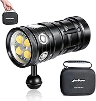 Vista 10 de Luz de buceo, TS S Pro13000Lumens 328.1 ft luz de video subacuática, linterna de buceo, linterna impermeable con carga tipo C para deportes