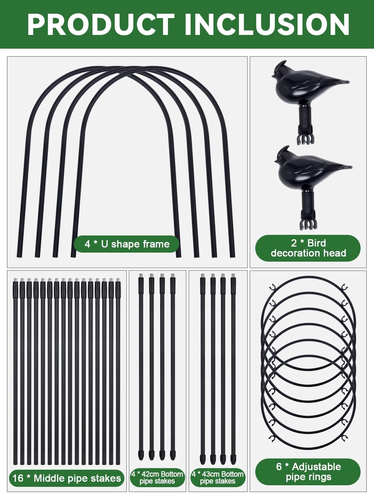 2PCS Grille de Jardin Obélisque, TOROKOM 183cm Support de Grimpant en Métal Anti-Rouille, Tour de Jardin pour Plantes en Pot, Fleurs, Légumes, Fruits et Liannes, Intérieur Extérieur(Noir