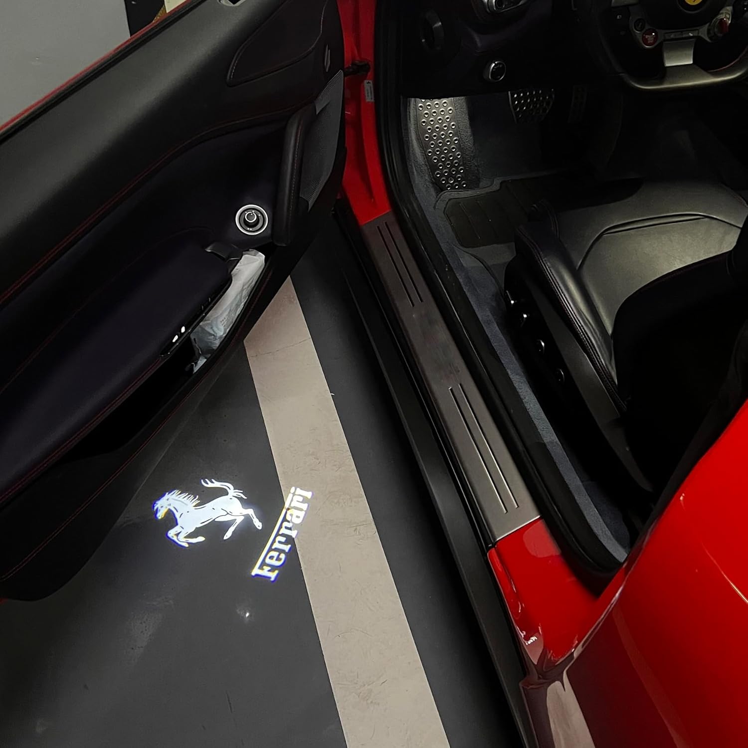 Car Door Lights for Ferrari GTC4Lusso T V8 2016 2017 2018 2019 2020, Car Door Projector Lights Car Welcome Light Personalized Modification Logo Projector,4pcs