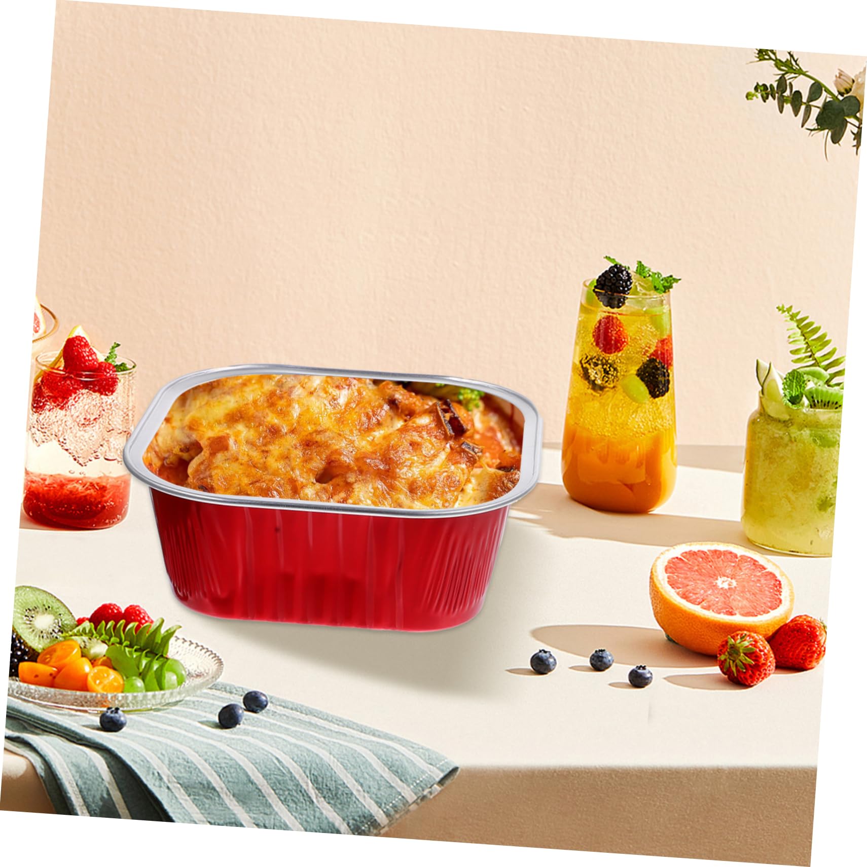 TOPBATHY 40 Juegos envases de aluminio para alimentos asadera de aluminio bandeja para hornear molde para pasteles recipiente para hornear pasteles suministros para hornear