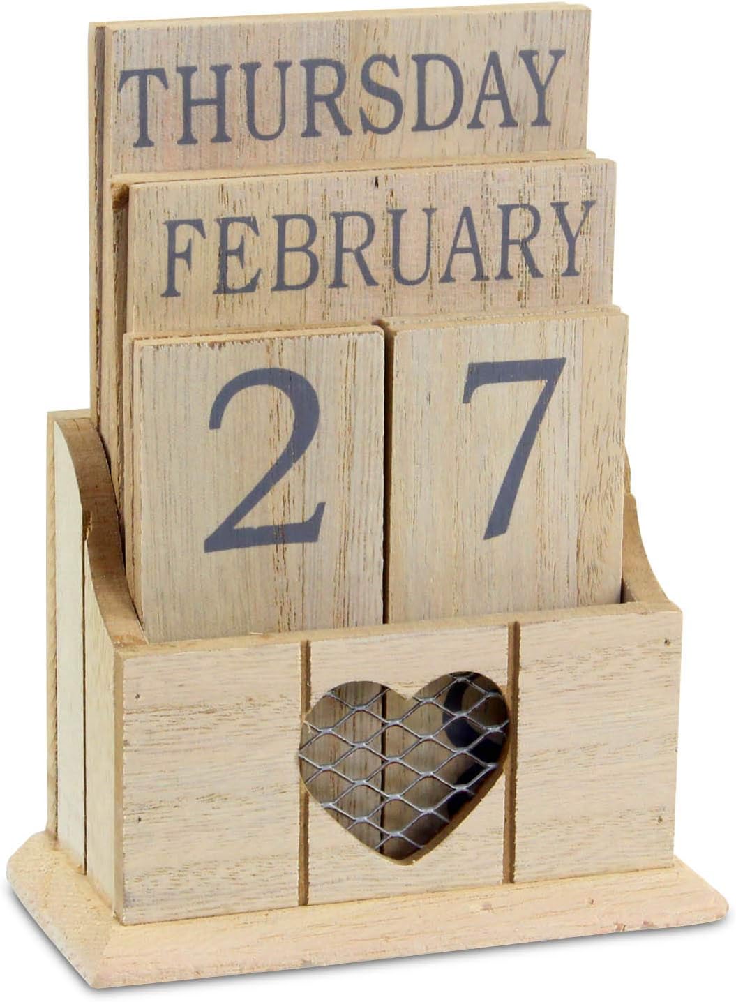 Joe Davies Country Hearts Wooden Perpetual Calendar