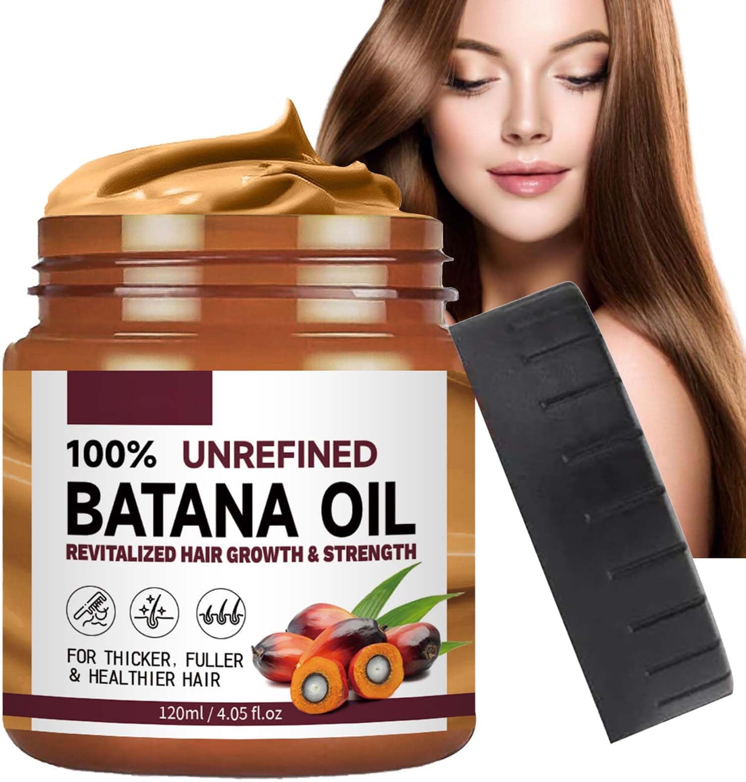 Organic Batana Oil for Hair Growth & Repair - Raw & Natural Hair Treatment for All Hair Types - Promotes Healthy Hair & Repairs Damage Suitable for Christmas gifts(120ml)
