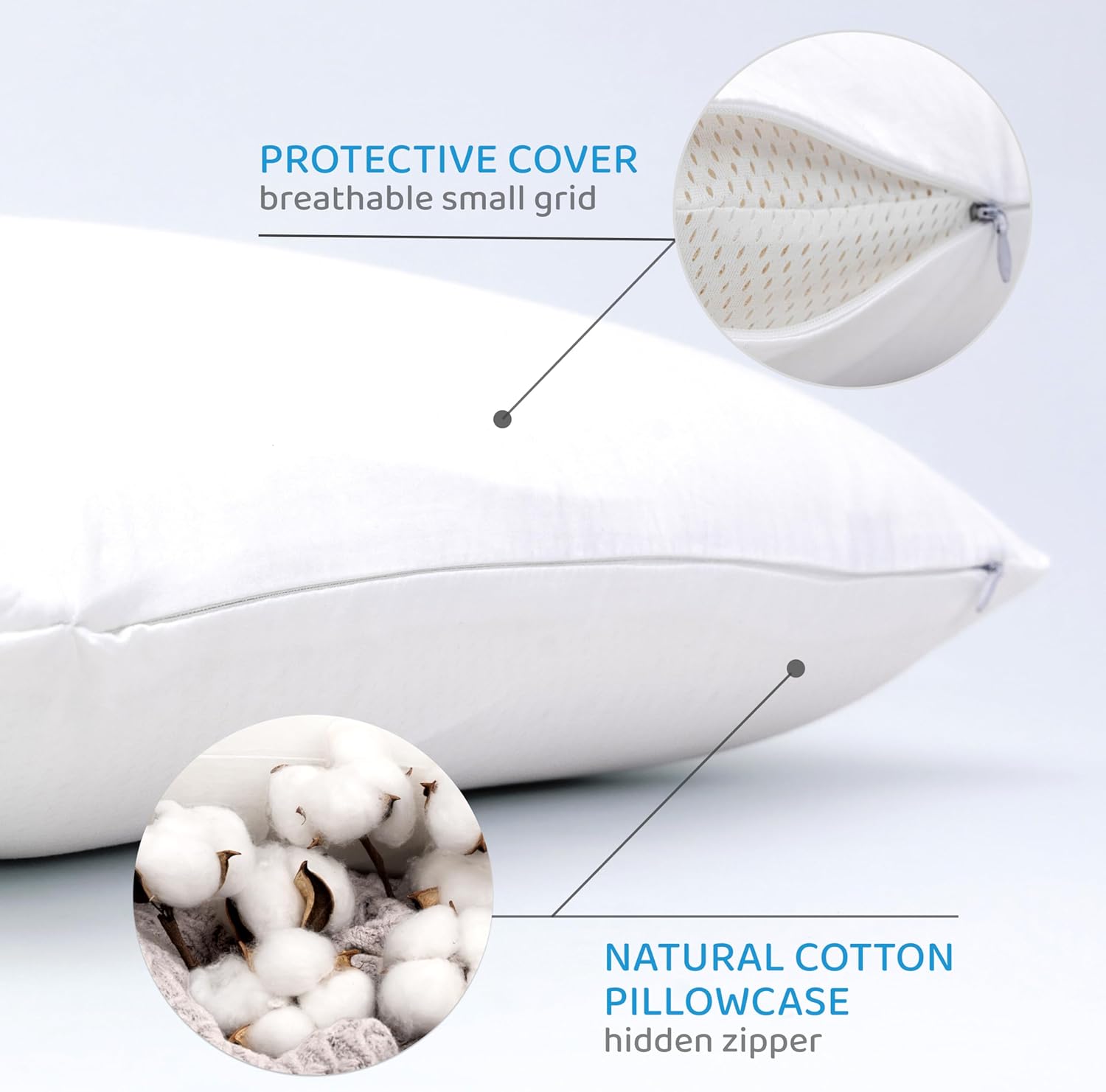 DREAMUS Natural Talalay Latex Pillow King Size High Loft (Soft) - Image 4