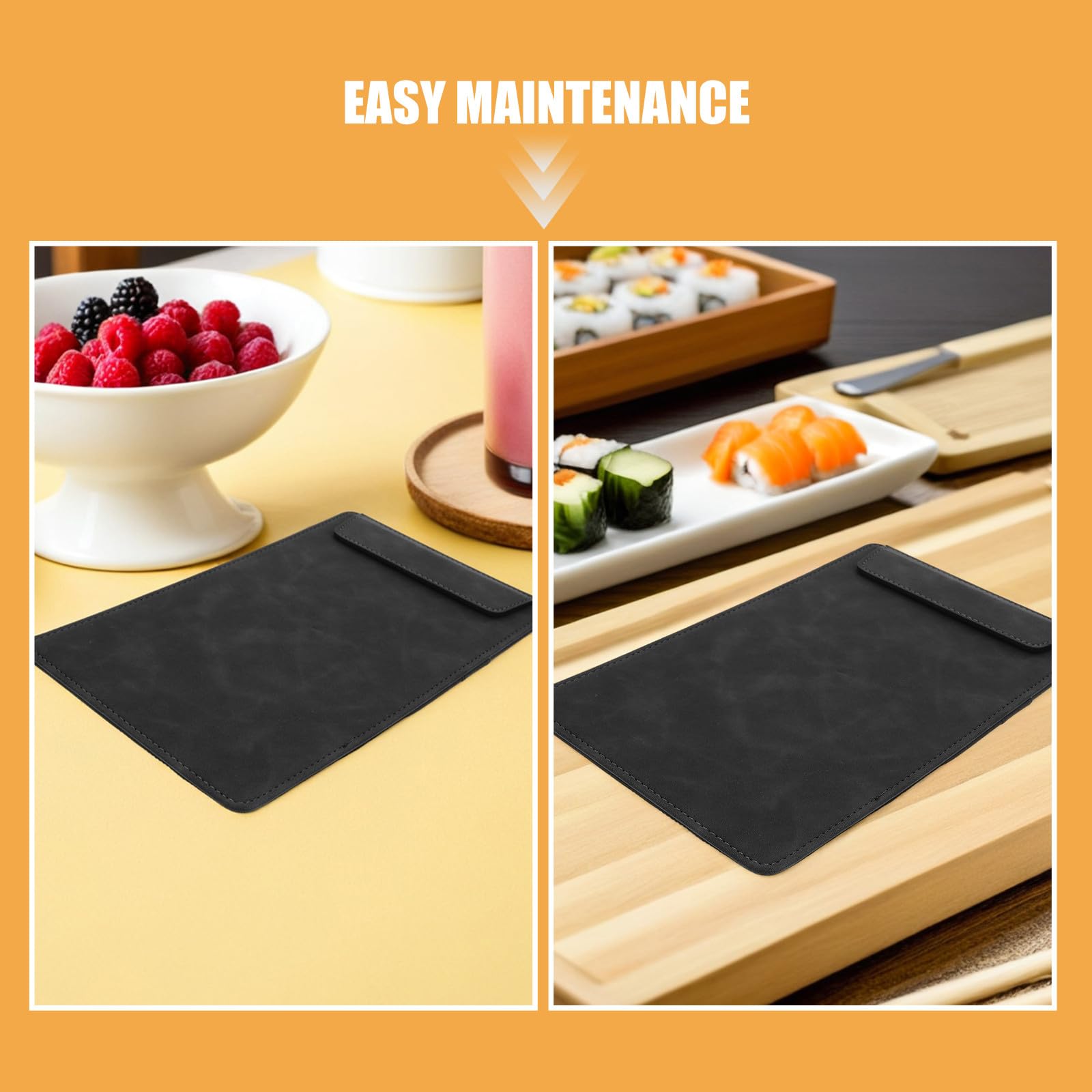 Sosoport 4 Piezas Portamenús Negro de Cuero Sintético Elegante para Restaurante Sujeción Segura y Superficie Fácil de Limpiar Adecuado para Entornos de Hostelería Ocupados