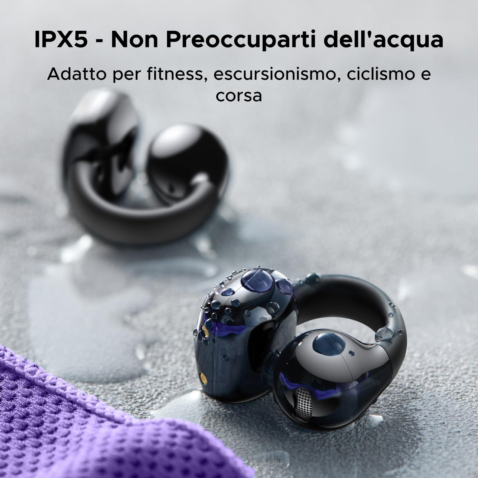 UGREEN HiTune S3 Cuffie Bluetooth 5.4 Sport con Clip Aperta ENC Hi-Fi Stereo 30H Autonomia IPX5 Impermeabile Nero