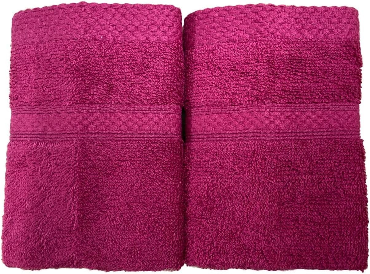100% Cotton Soft & Absorbent Towels 500 GSM (Burgundy, Pack Of 2 Bath Sheets)