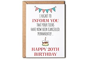 Funny 20th Birthday Card - Surprise Your Son Daughter Sister Brother Nephew...