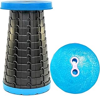 Sgabello pieghevole Portatile Sgabello Telescopico per Interni ed Esterni con Cinturino Regolabile Ideale per Bambini Adulti Campeggio, Barbecue, Pesca,Escursionismo,Giardinaggio carico massimo 180kg