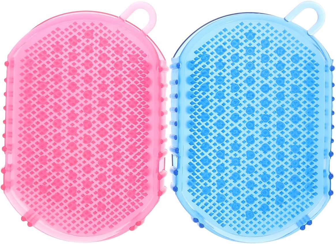 Healifty Massage Brush 2 Pack Glove Style Body Scrubber for Bath Uniform for Comfortable Massage Easy-Clean Household Spa Tool 5.90 X 4.29 X 0.98 in