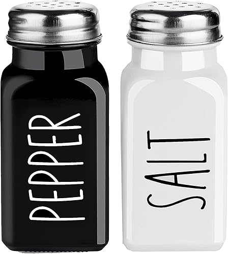 Saleros y pimenteros modernos de alta calidad, color blanco y negro, juego de sal y pimienta de viaje de granja, bonitos saleros y pimenteros con