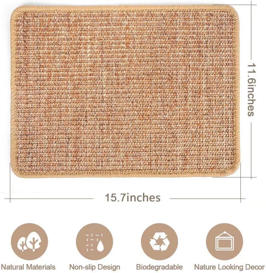 YIISHI Cat Scratch Pad, Durable Sisal Cats Scratcher, Cat Scratchers for Indoor Cats Grinding Claws and Protecting Furniture Couch Carpets : Pet Supplies