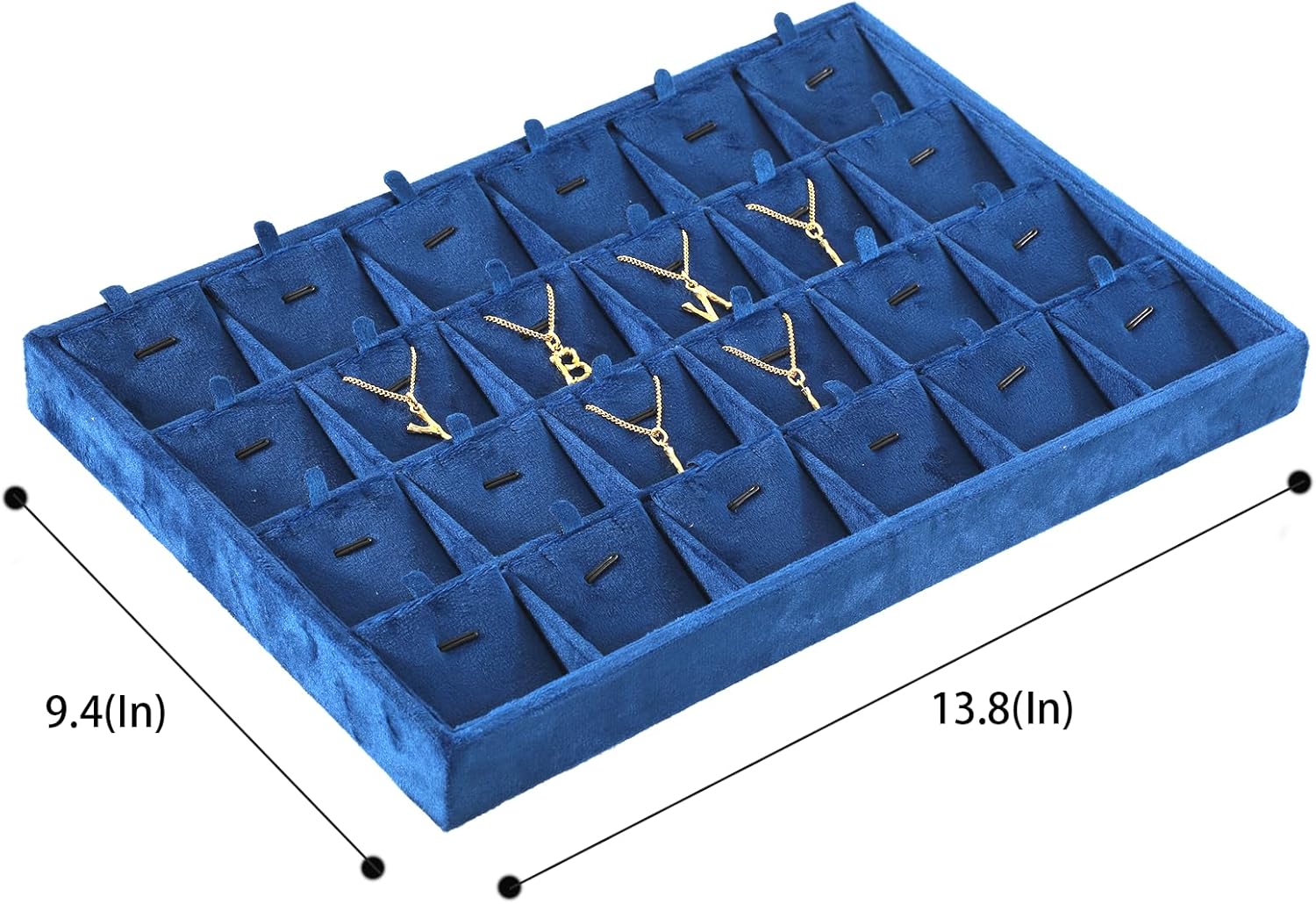 Necklace Display Tray, Velvet Jewelry Organizer, Premium Pendant Display,Luxury Earrings Organizer,Blue Necklace Organizer
