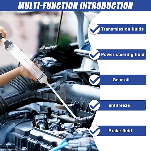 Miniatura 4 de Bomba extractora de fluidos automotriz, bomba de aceite de transmisión manual de 17.6 onzas500 CC, succión manual de combustible al vacío y llenado