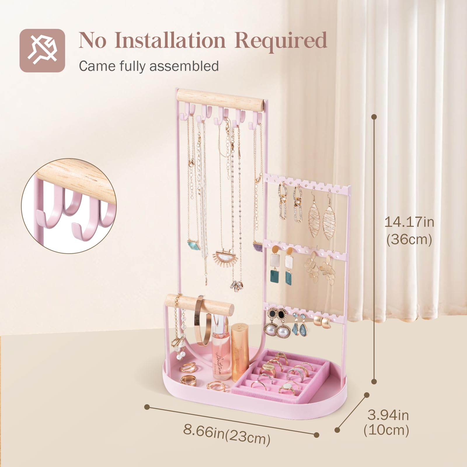 Amazon｜ProCase ジュエリースタンド アクセサリー収納 指輪ケース付き 