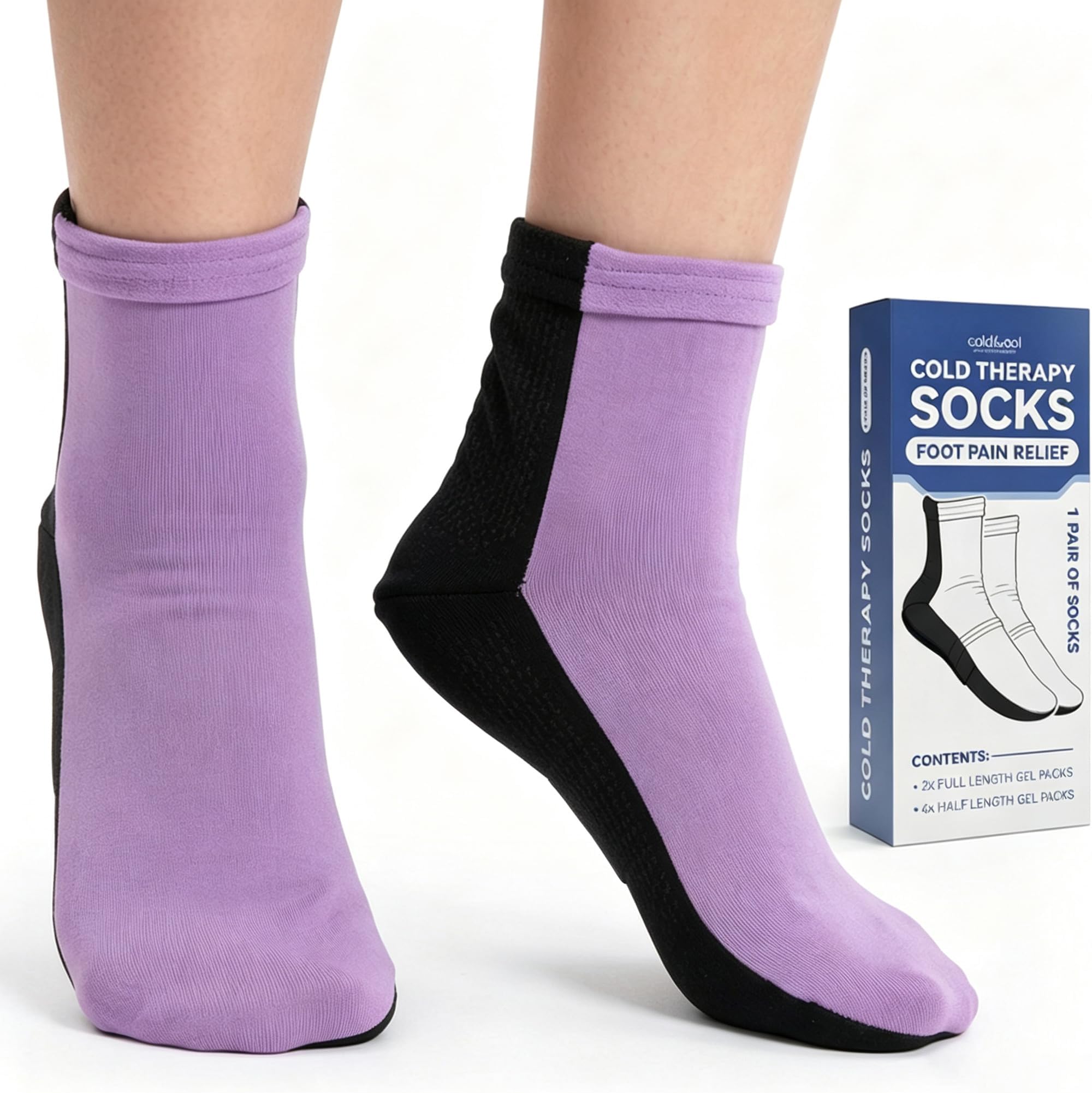 Cold Therapy Stocks Reusable Gel Frozen Stockings Slippers for Feet Heels Injures Swellin Chemotherapy Pain Relief for Ankle