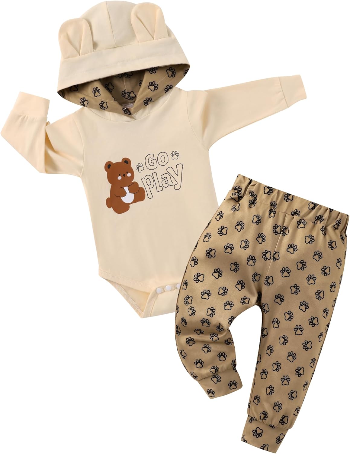 Latnnut Baby Clothes Boy Newborn Outfits Animal Print Long Sleeve Romper and Pants 2PCS Fall Winter Infant Clothing Set